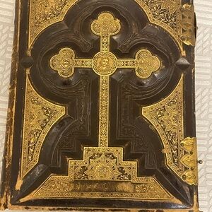 Antique 1878 Catholic Family Bible Leather Bound Latin Edition